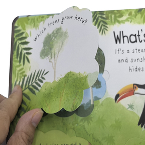 Libro <span class=keywords><strong>de</strong></span> <span class=keywords><strong>Cuentos</strong></span> Infantil con Solapas Impresas OEM, Temática <span class=keywords><strong>de</strong></span> <span class=keywords><strong>la</strong></span> <span class=keywords><strong>Selva</strong></span> y <span class=keywords><strong>la</strong></span> Naturaleza, Texto Personalizado, Libro <span class=keywords><strong>de</strong></span> Cartón con Ilustraciones <span class=keywords><strong>de</strong></span> Animales en Acuarela, Tamaño y Contenido Personalizables - Product Image 4