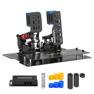 แป้นเหยียบเกมมิ่ง SIMSONN คุณภาพสูง ผลิตจากสแตนเลส สีดำ รุ่น Plusx สำหรับพวงมาลัยเกมและเครื่องจำลองการบิน - Product Image 1