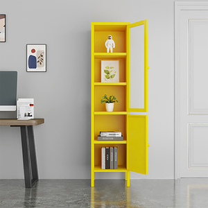 Nordic iron bookcase cabinet glass door display cabinet living room metal cupboards storage cabinet