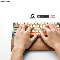 Skyloong Keyboard QMK, papan ketik mekanik 60% GK61 Pro dapat ditukar 60 persen, 60% Gaming berkabel