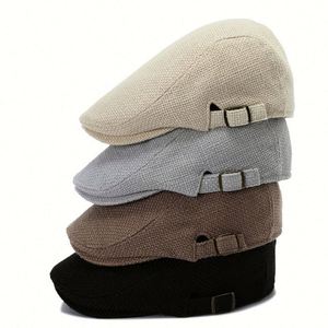 Meilleures ventes : Nouveau style de béret, casquette plate en jute, casquette gavroche, casquette Ivy personnalisable pour femmes et hommes, mode estivale, tenue décontractée et sportive - Product Image 3