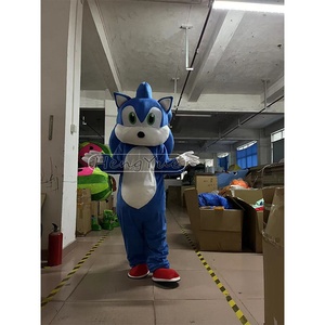Hengyue Hot New Sáng Tạo Màu Xanh <span class=keywords><strong>Sonic</strong></span> Linh Vật Trang Phục Cho Bán Đảng Cosplay <span class=keywords><strong>Hedgehog</strong></span> Dresses Cho Quảng Cáo Thương Mại Tùy Chỉnh - Product Image 2