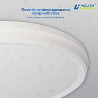 Plafonnier LED moderne d'intérieur 14 pouces IP44 AC, certifié ETL, commande tactile, garantie 5 ans, 5CCT, montage en surface pour la maison