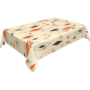 Nappe décorative champignons marron vintage motif carré de ferme couverture de table lavable décor à la maison utilisation pour les hôtels Stock - Product Image 3