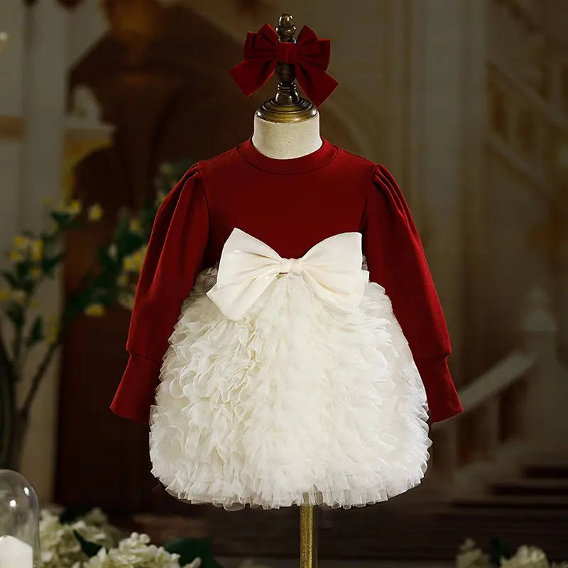 Mädchenabst und winter neues Babykleid einjährig Fänge wöchentliches Kleid Kinderkleid Baumwollkleid Prinzessenkleid