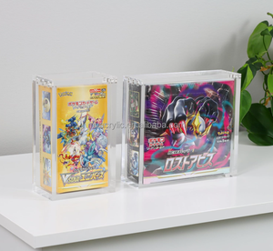 Boîte de protection transparente en acrylique pour cartes de jeu, avec couvercle magnétique, pour collectionneur de boîtes de boosters Pokémon - Product Image 4