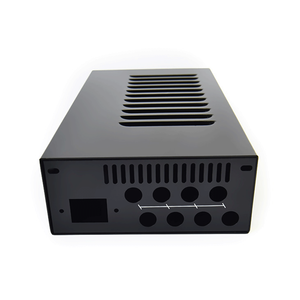 Mini boîtiers électroniques en tôle personnalisés Trous de ventilation noirs Positionnement précis des trous Boîtier d'appareils électroniques compacts - Product Image 1