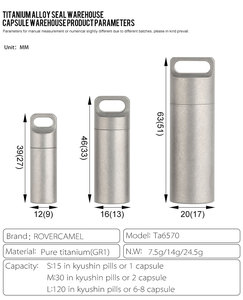 Portapillole in titanio portachiavi custodia da viaggio impermeabile per tabletas Outdoor EDC medicina di emergenza - Product Image 2