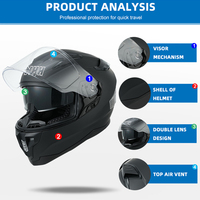 Fabricant Nouveau Style de Mode Noir Antichoc Racing Abs Motorsport Racing Casque de Moto Intelligent Intégral