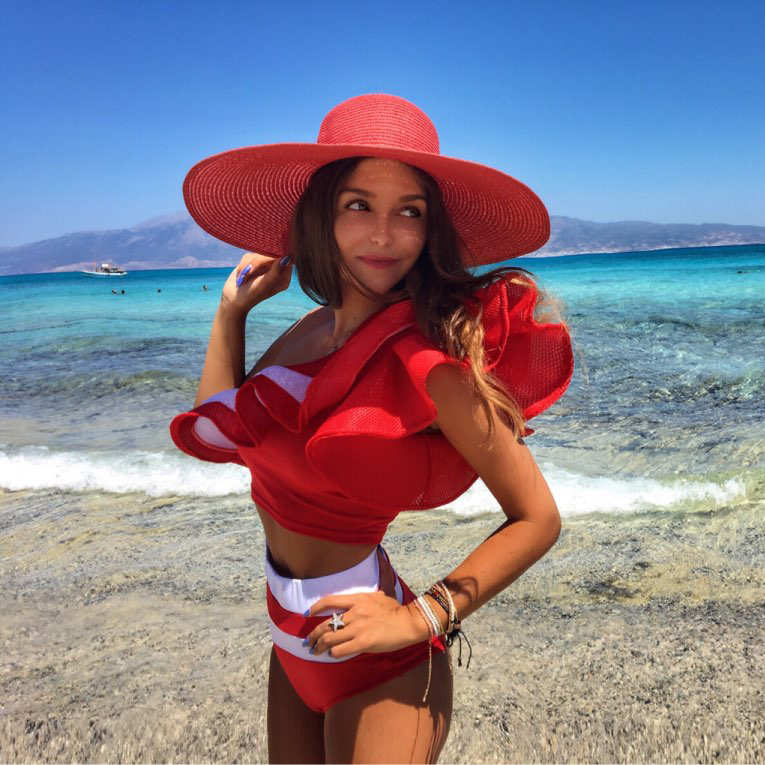 Custom Trendy Großhandel zweiteilige Badeanzug Shorts und One-Shoulder Top Summer Beach wear