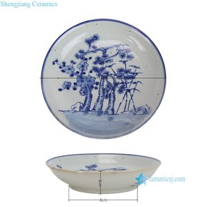 RZKT52 Series Chinoiserie Floral Bleu et Blanc Porcelaine Faite à la Main Assiettes de Haute Qualité 5 pouces pour <span class=keywords><strong>Cadeau</strong></span> de Noël Graduation - Product Image 5
