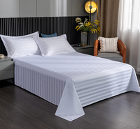 Linge de lit d'hôtel 5 étoiles, blanc, luxe, doux, 100% coton, rayures satinées de 1 cm/3 cm, ensemble de literie d'hôtel, housse de couette, draps de lit d'hôtel