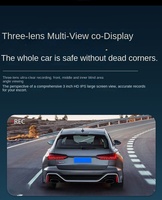 Nouvelle caméra de tableau de bord de voiture 1080p Vision nocturne Dash Cam avec 3 lentilles boîte noire enregistreur vidéo