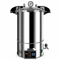 Sterilisator Uap Autoklaf Digital 24L Buka Cepat Vertikal Stainless Steel Laboratorium Medis 126C 0.165MPa 15kg