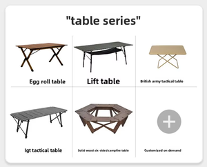 Custom Outdoor Solid Wood Egg Roll <strong>Table</strong> Camping Portable <strong>Foldable</strong> <strong>Table</strong> <strong>Chair</strong> Highlight Household Dining - Product Image 4