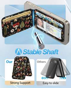 Portefeuille de téléphone magnétique en PU fin avec blocage RFID, compatible MagSafe, support de téléphone réglable, <span class=keywords><strong>porte</strong></span>-cartes de marque de créateur - Product Image 2