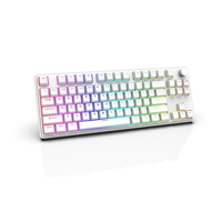 Keyboard nirkabel, tiga mode kustom lampu RGB 86 tombol Keyboard untuk Game mekanik