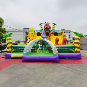Castillo inflable comercial con tobogán, parque de juegos gigante para exteriores, ciudad de diversión para niños - Product Image 1