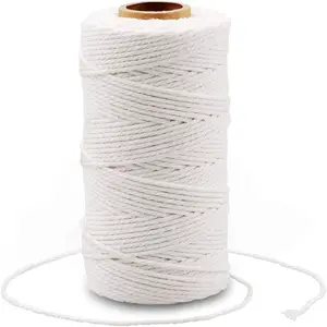 Hot Sale 3 Ply Natural Color Twisted Cotton Macrame Cord Cotton Rope For Gardening And Wrapping