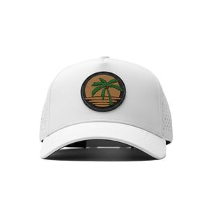 หมวกแก๊ปตาข่ายแบบกำหนดเอง OEM พร้อมโลโก้ 5 แผง ปีกโค้งเล็กน้อย แบบ Snapback ป้ายยางกันน้ำ หมวกกอล์ฟ - Product Image 2