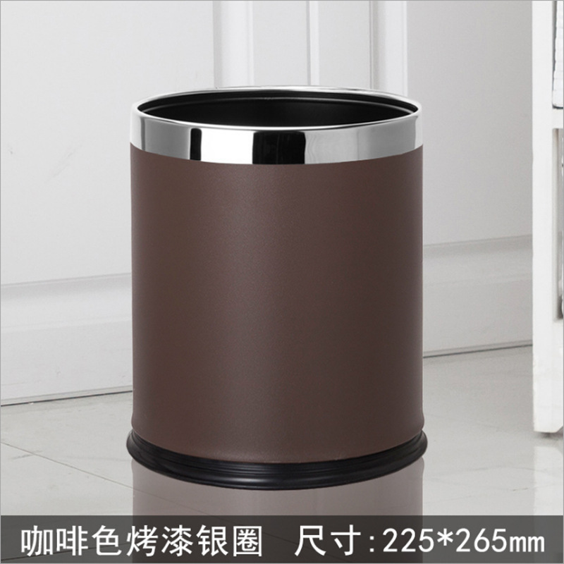 10L Coffee-colored Bucket with Silver Ring