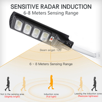 Lampe solaire à induction tout-en-un HiEnergy 150W, lampadaire solaire LED extérieur 300W, détecteur de mouvement, corps en ABS pour utilisation en jardin