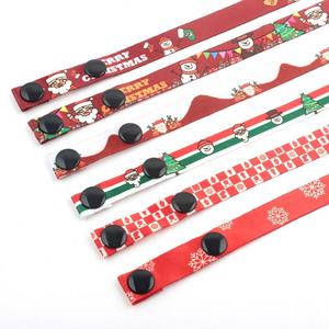 Masques faciaux Lanyard Strap Logo personnalisé Bouton perlé durable Lanière de sublimation en polyester de Noël Boucle de déconnexion à mousqueton - Product Image 4