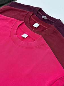 เสื้อยืดคัสตอม 430 กรัม หนักพิเศษ ทรงโอเวอร์ไซส์ สำหรับผู้ชาย ผ้าหนา ซักแล้วดูเก่า แบบเรียบ - Product Image 3
