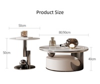 Ensemble de meubles de salon gris et argent modernes Table basse centrale en verre avec tiroir Matériaux en bois et métal MDF pour salle à manger en pierre