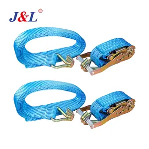 julisling Hot Selling cargo binding polyester belt Break Strength 2t 4t 6t with J Hooks used in truck or car