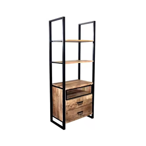 Estantería de madera hecha a mano, moderna, minimalista, de varios niveles, para exhibir libros, artículos de oficina y decoración. - Product Image 3