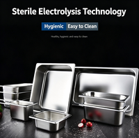 Bac de service en acier inoxydable pleine taille 1/1 pour buffet, restaurant et traiteur