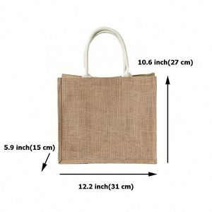 Bolsas de Compras de Yute Reutilizables con Logotipo Personalizado, Bolsa de Regalo de Arpillera Laminada para Paquetes de Bienvenida de Boda - Product Image 2