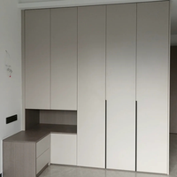 Armoire de rangement à étagères ouvertes, moderne, en MDF blanc, pour chambre d'hôtel, style Japandi, frêne, marbre côtier