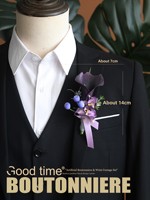Corsage de mariage verre à vin à la main fleurs artificielles tissu écologique Satin marié mariée Parents meilleur homme/femme saint valentin