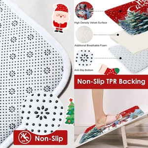 Red Christmas Snowmen Scene Polyester Shower <b>Curtain</b> <b>Bathroom</b> <b>Curtain</b> Digital Print Custom Print Waterproof Bulk Wholesale - Product Image 5