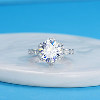 Bagues de mariage en argent sterling 925 étincelant D couleur 5ct Lab diamant cadeau de fiançailles Solitaire Moissanite bague pour femme