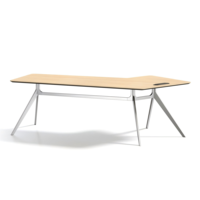 Bureau de direction en forme de L avec pieds en alliage d'aluminium, bureau exécutif pour bureau commercial, hôtel, projet