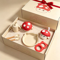 Tasse d'apprentissage pour bébé en forme de champignon avec paille, pour aliments, collations, boissons et eau, compatible lave-vaisselle, pour nouveau-né