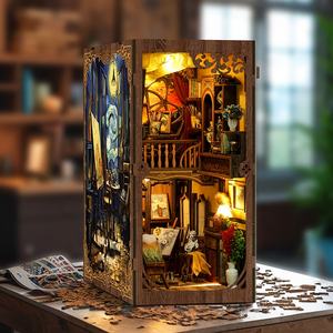 <span class=keywords><strong>Nouveau</strong></span> Style Book Nooks Prix américains Eco-Friendly Puzzle en bois 3d Diy Custom Book Nooks avec LED Night Light - Product Image 1