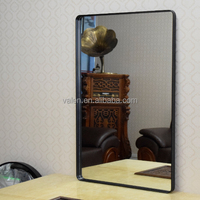 Miroir mural rectangulaire vertical en alliage d'aluminium décoratif pour projet hôtelier, fabrication en Chine, vente en gros