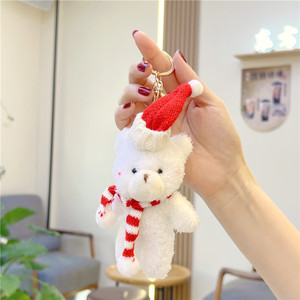 Joli ours en peluche de Noël, pendentif de sac, ornement suspendu pour la décoration de la veille de Noël, porte-clés <span class=keywords><strong>Petit</strong></span> <span class=keywords><strong>Chaperon</strong></span> <span class=keywords><strong>Rouge</strong></span> - Product Image 6