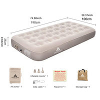 Matelas pneumatique gonflable avec pompe, pliable, portable, lit gonflable auto-gonflant, lit de camping, matelas gonflable 1 place