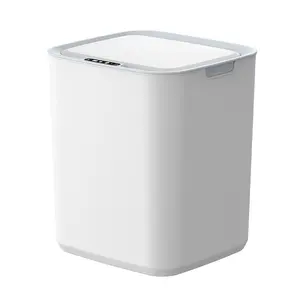 Cubo de basura automático con sensor inteligente de 20L de gran capacidad para baño con caja de almacenamiento de bolsas de basura