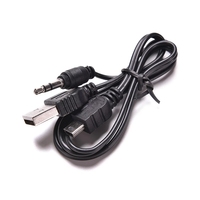 Cable Adaptador de Conexión de Audio USB 2.0 de 5 Pines Estándar USB Mini Macho a Macho de 3.5 mm AUX para Altavoz Reproductor de MP3 MP4