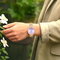 Montre à quartz LADY LUXE en acier inoxydable couleur or rose 28 mm, verre saphir, mouvement Miyota, design haut de gamme, résistance à l'eau 3 ATM