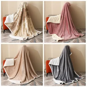 Competitive Price Solid Sherpa Knit Blanket Throw Jacquard Sherpa Fleece Throw Sofa Bed Home