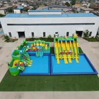 Parc aquatique gonflable géant tropical en PVC pour enfants, idéal pour la location commerciale en extérieur