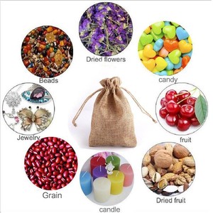 Pochette en lin écologique 7*9cm sac à cordon en jute avec doublure non tissée emballage <span class=keywords><strong>textile</strong></span> pour emballage cadeau - Product Image 2