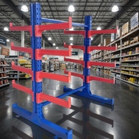 Étagère cantilever robuste à simple face en acier thermolaqué, rayonnage sélectif pour palettes, pour stockage en entrepôt